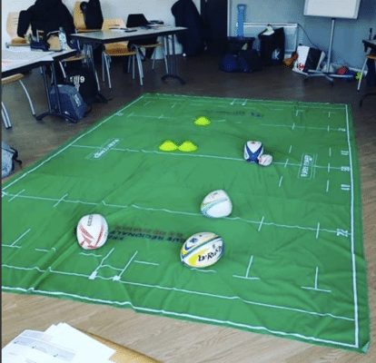 Terrain de rugby en 3x4m en tissu